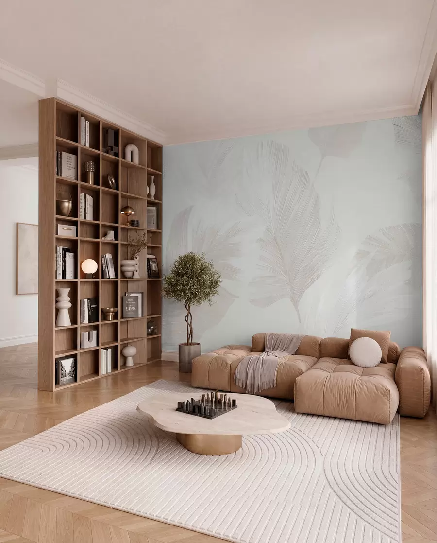 murales de pared Plumas marfil al viento w09563