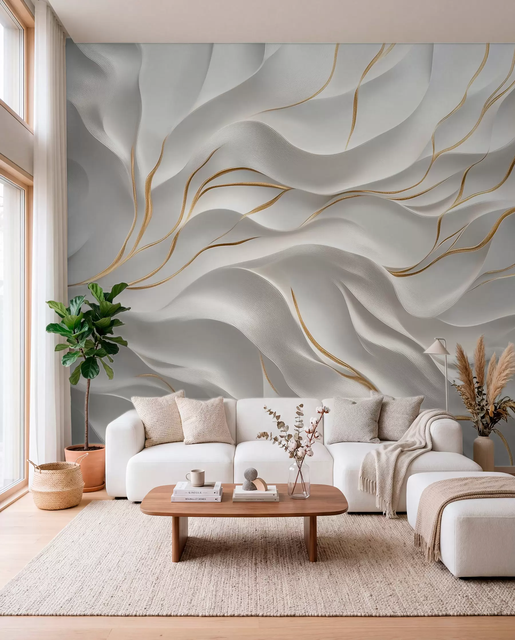 murales de pared Ondas doradas w09724