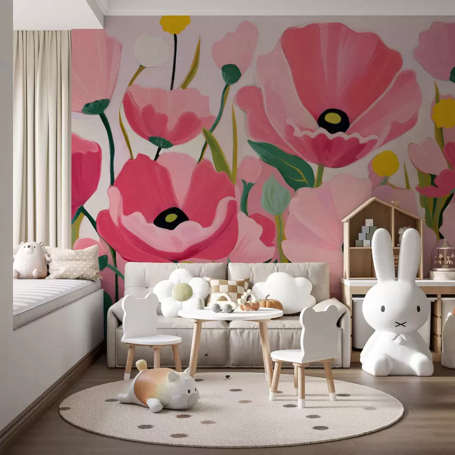 murales de pared Amapolas suculentas w05316