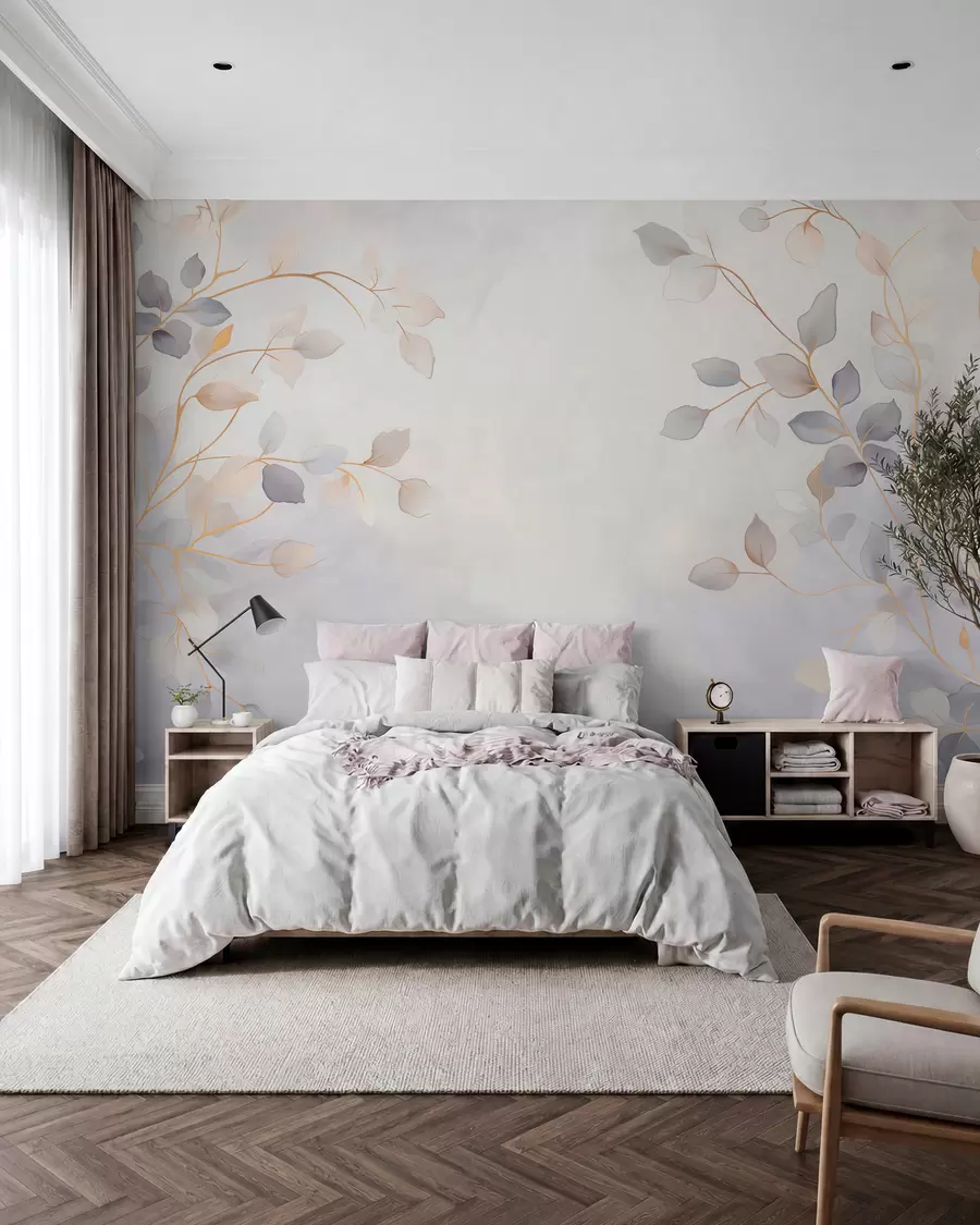 murales de pared Ramas pastel en la bruma w05296