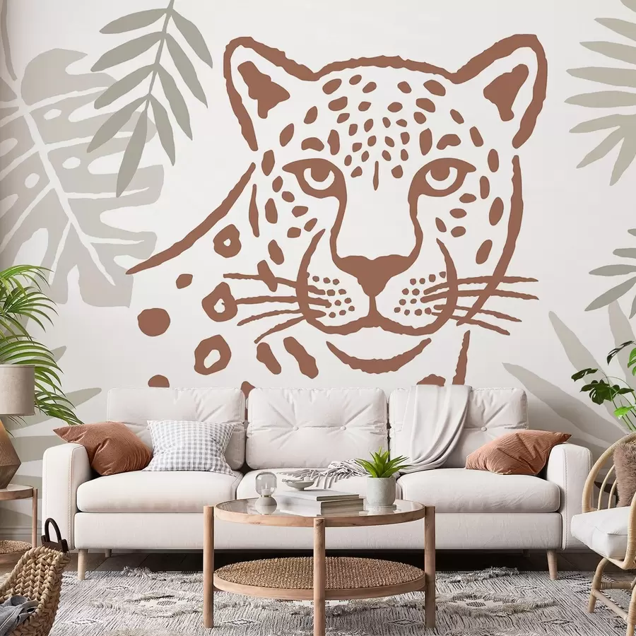 murales de pared Un leopardo entre el follaje w05396v1