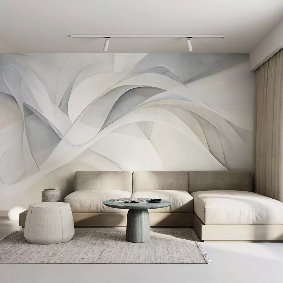 murales de pared Formas abstractas y fluidas, arte moderno con textura w09766