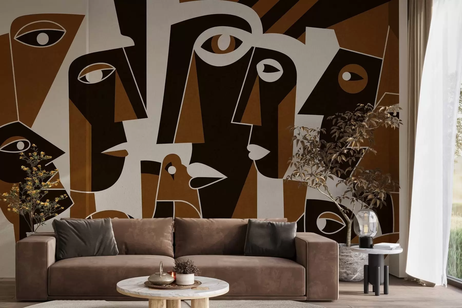 murales de pared Rostros al estilo africano w05446