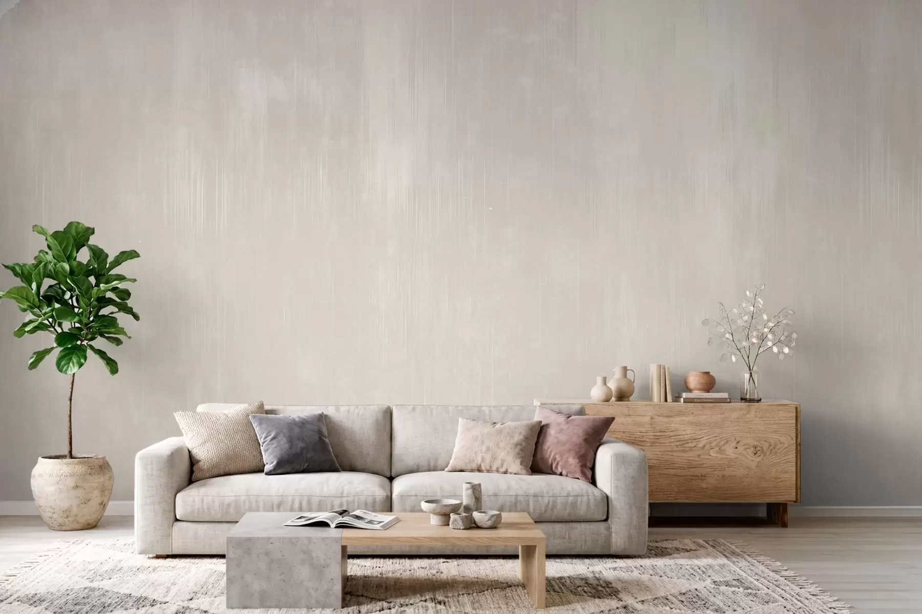 murales de pared Fondo beige claro con una sutil textura vertical w05121