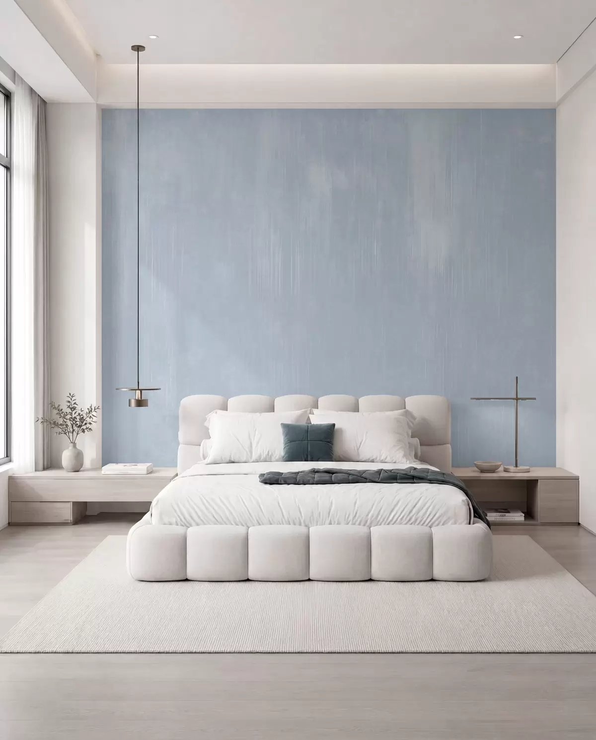 murales de pared Fondo azul claro con una suave textura vertical w05121v1