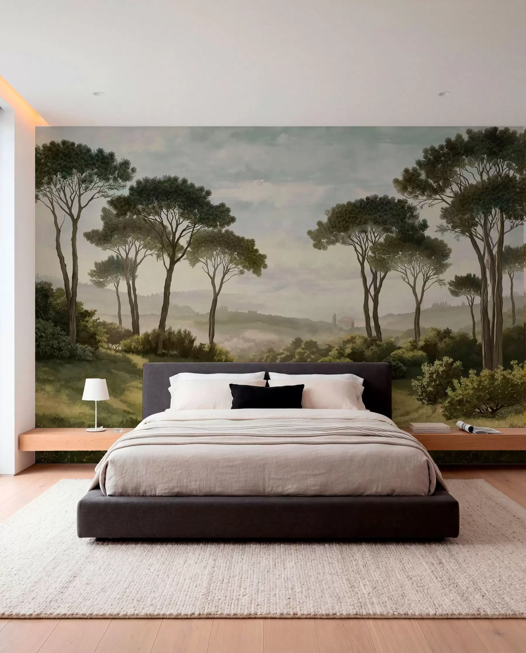 murales de pared Pinos bajo un cielo nublado w05122v1