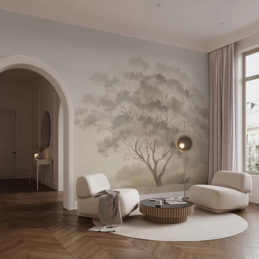 murales de pared Árbol envuelto en niebla w05477v1