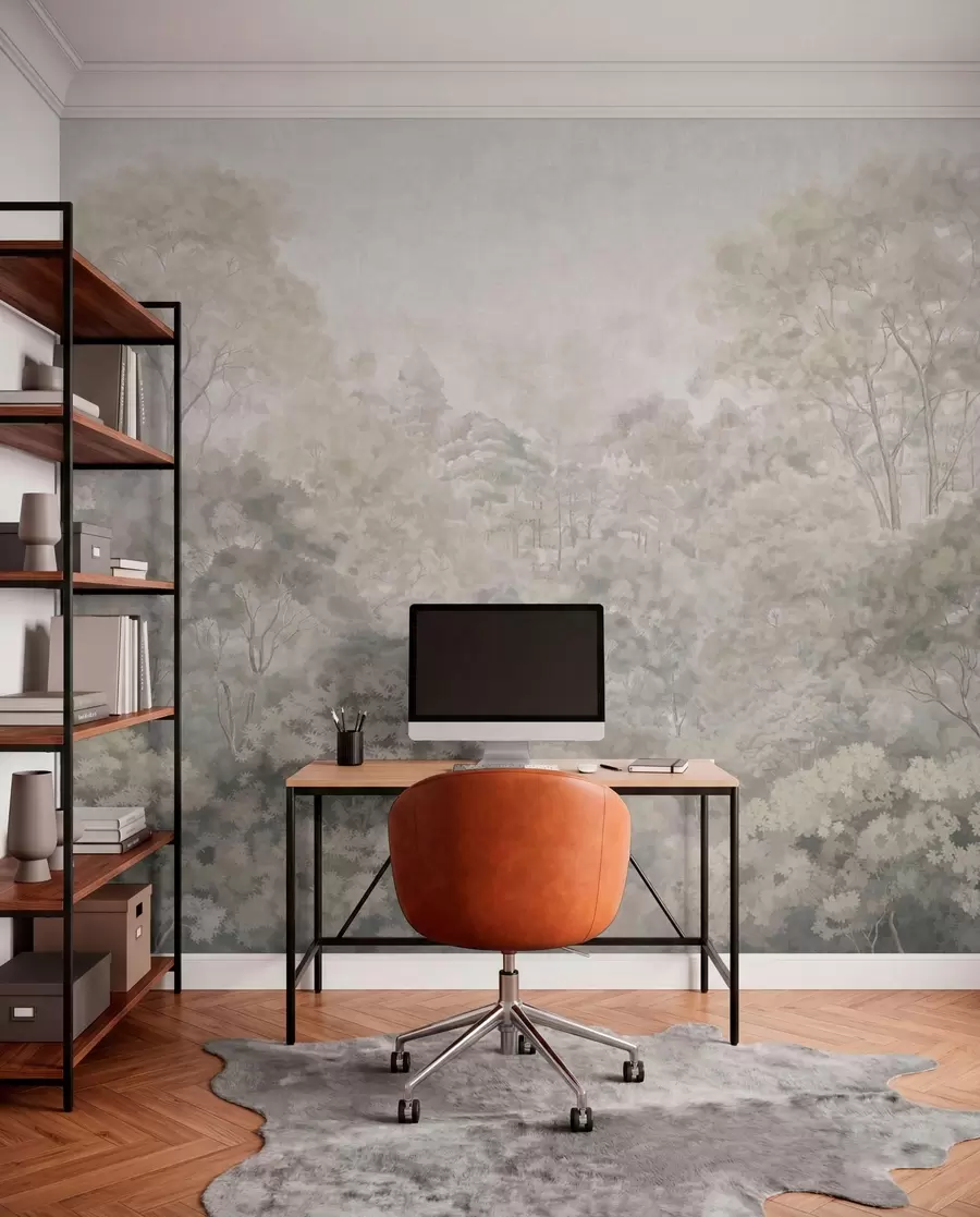 murales de pared Paisaje boscoso nacarado w05433v2