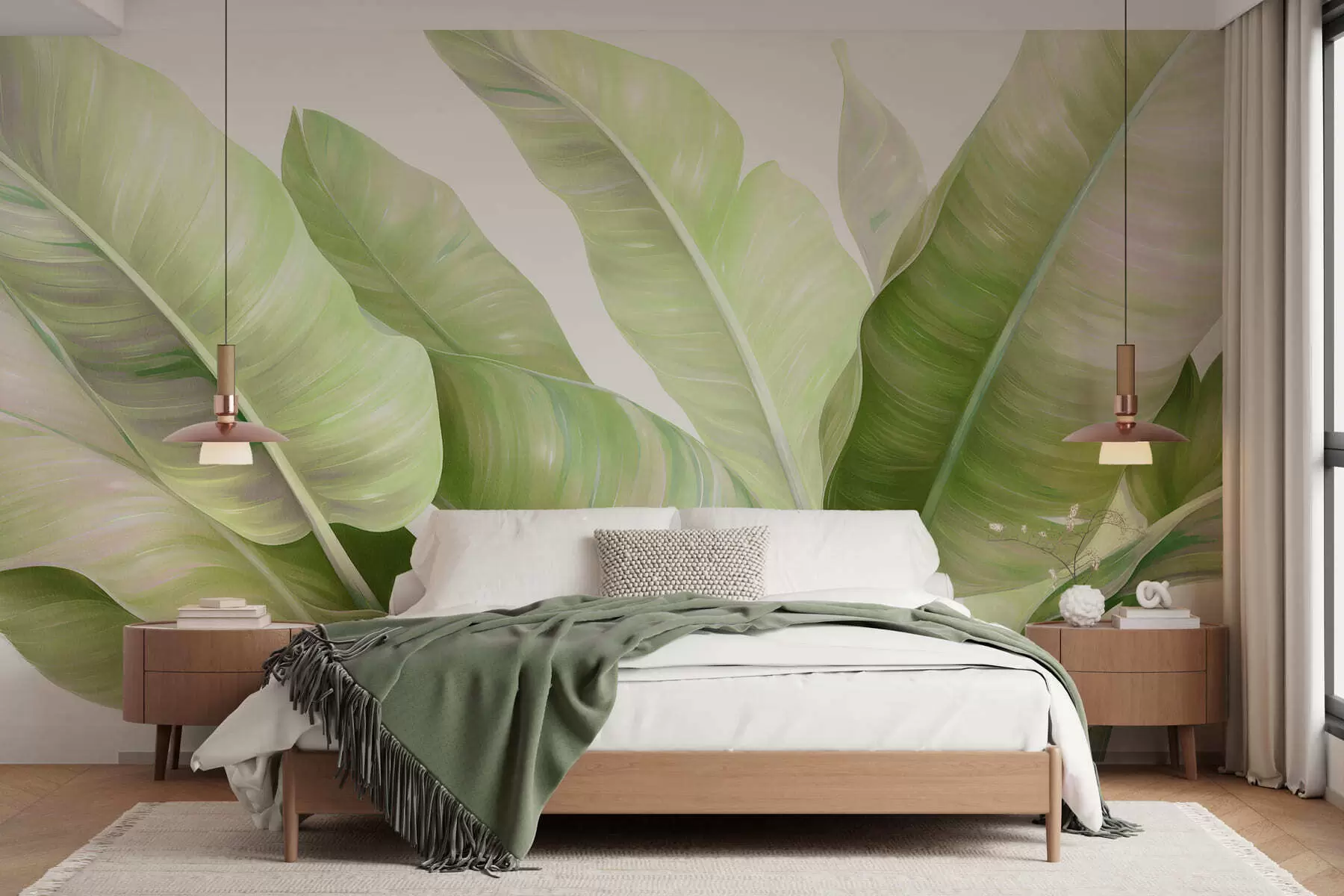 murales de pared Hojas grandes de plátano w05499