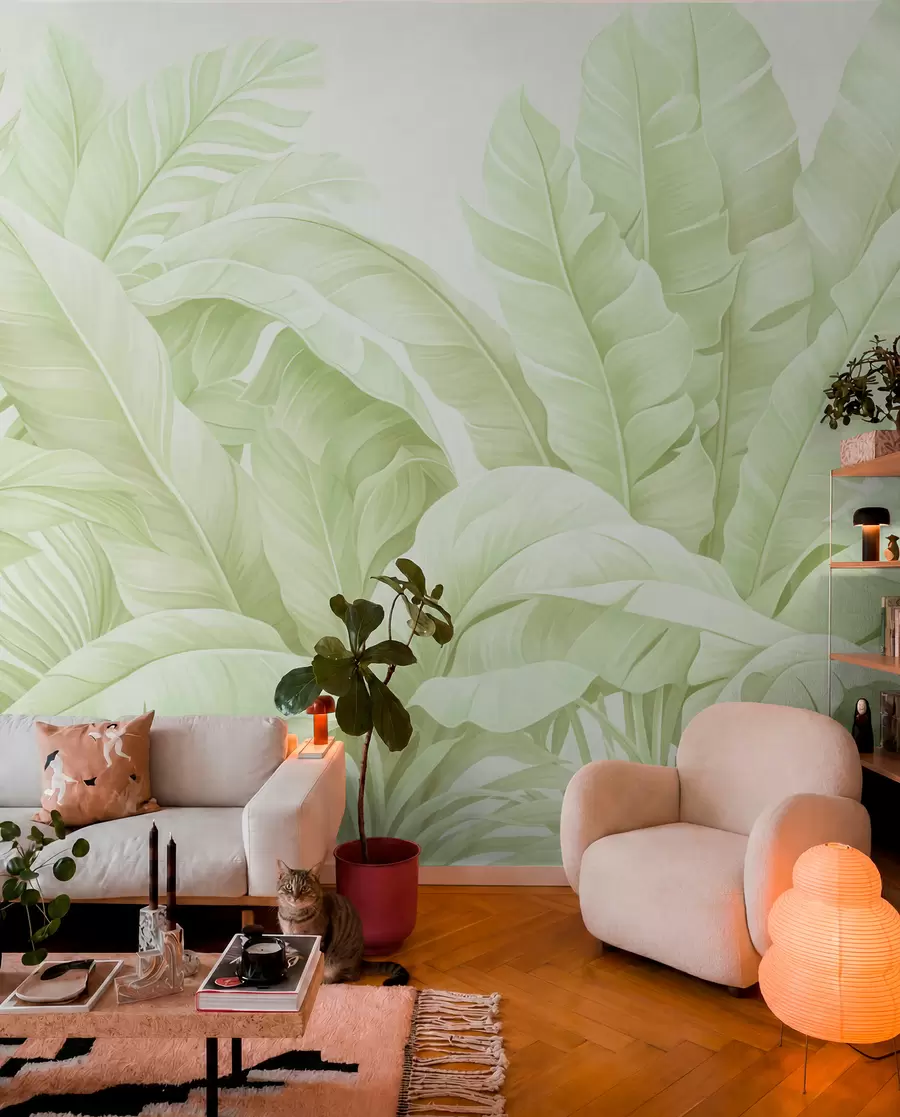 murales de pared Hojas tropicales vintage w05518v1