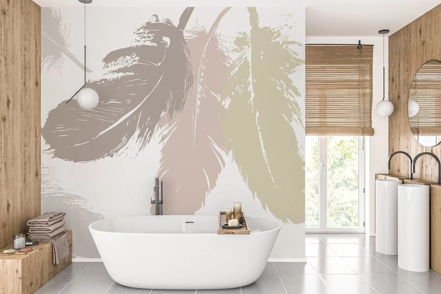 murales de pared Plumas w05549
