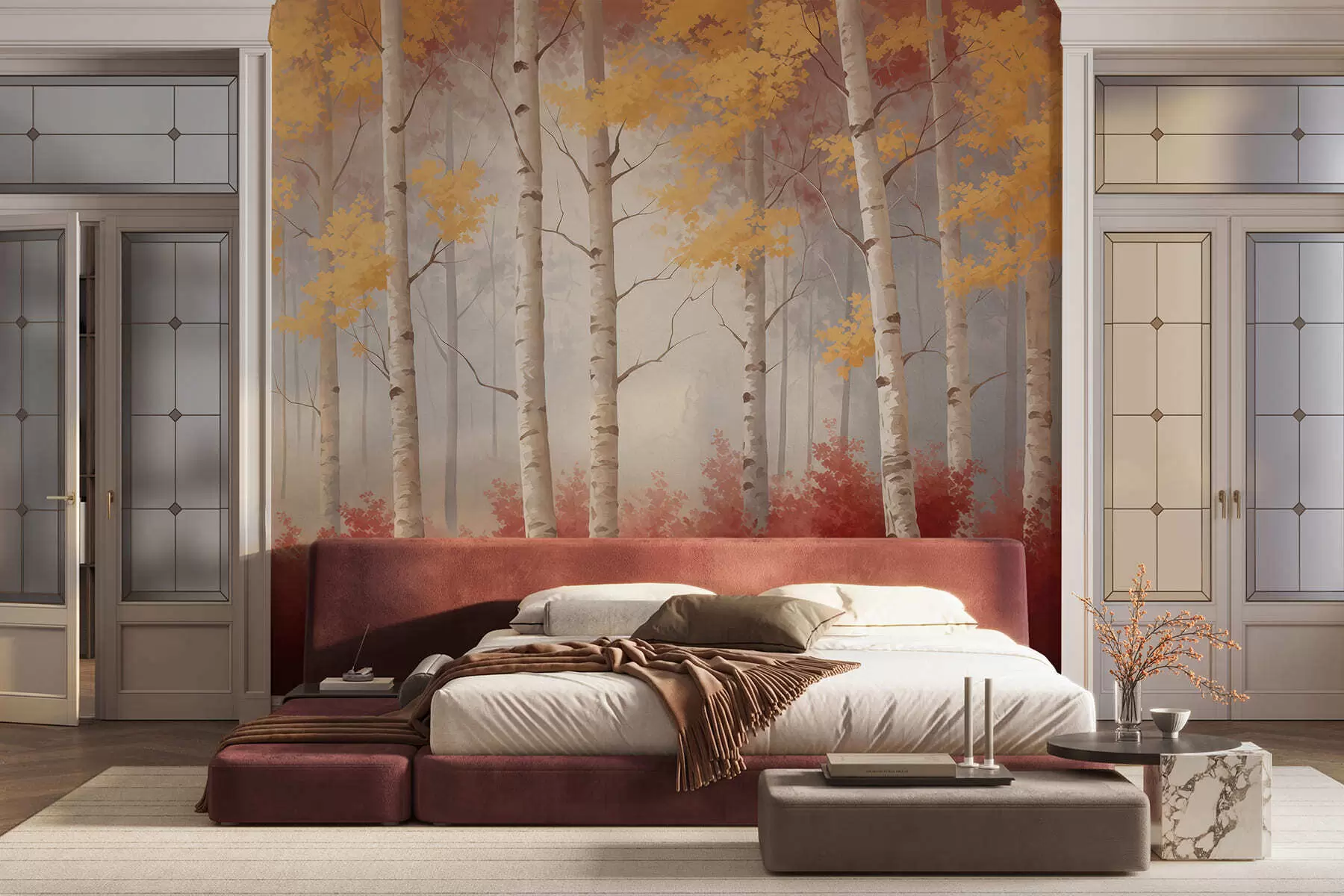 murales de pared Otoño entre la niebla w05577