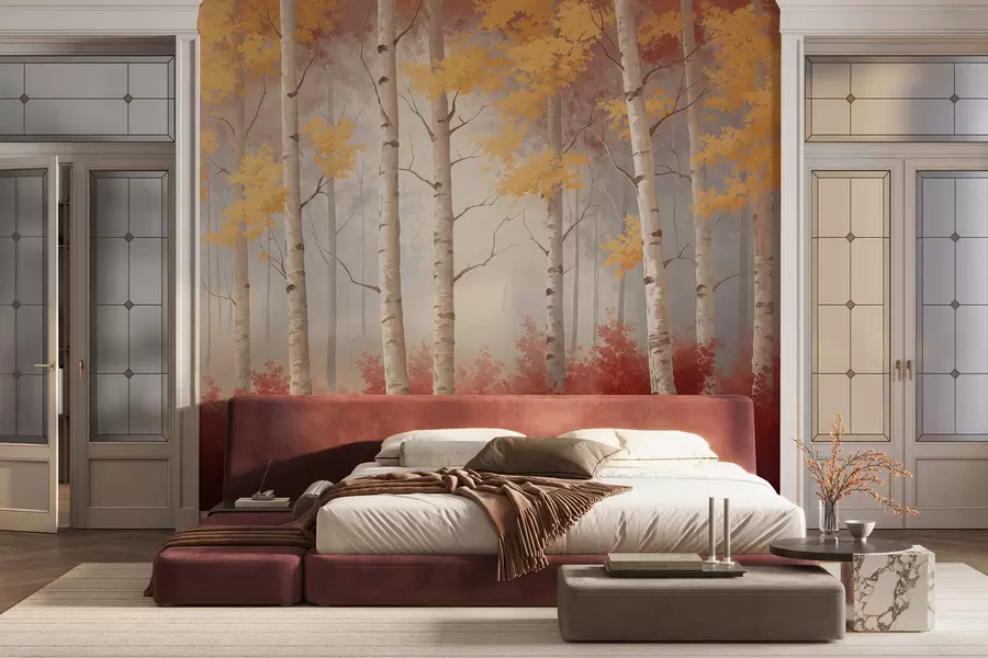 murales de pared Otoño entre la niebla w05577