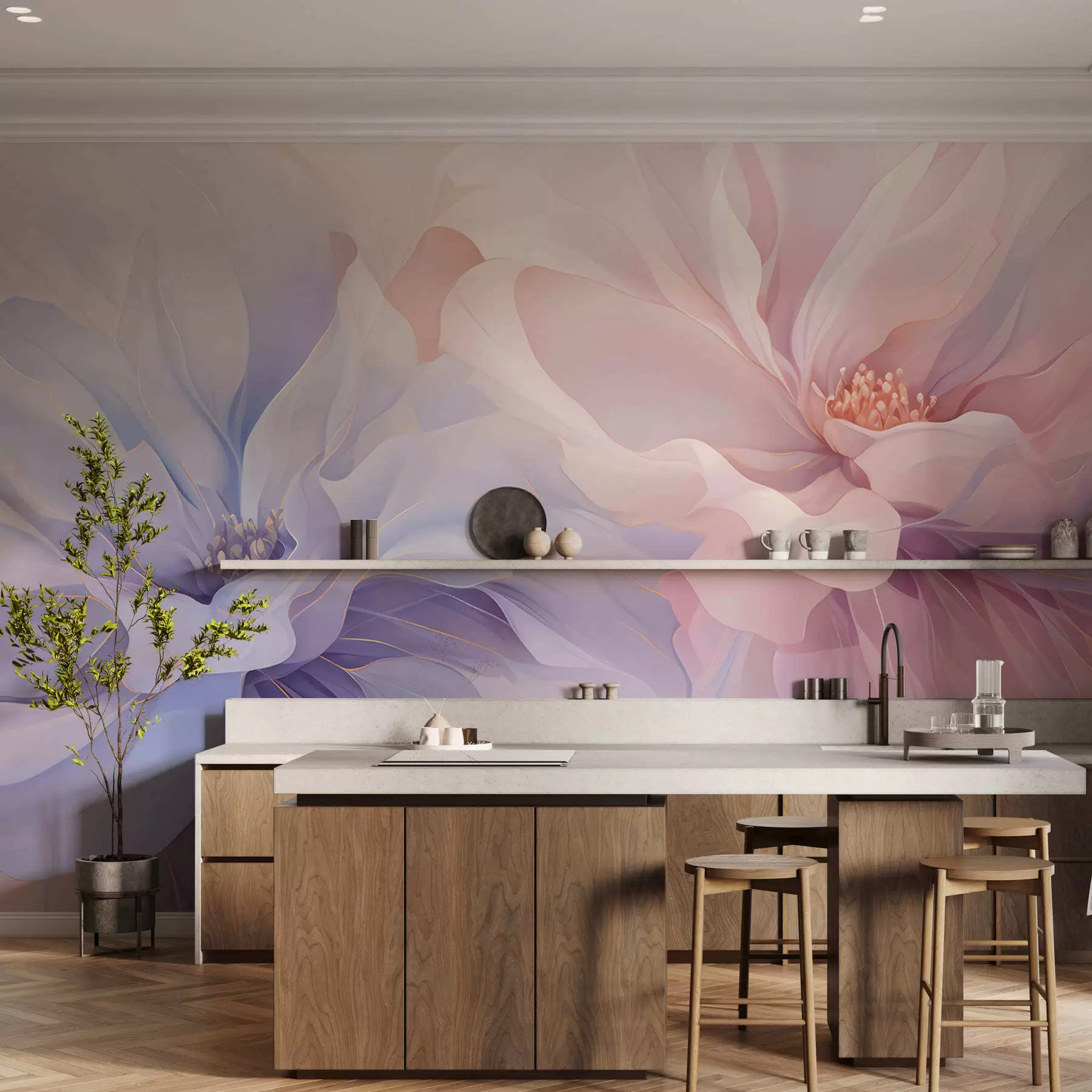 murales de pared Pétalos etéreos w05580