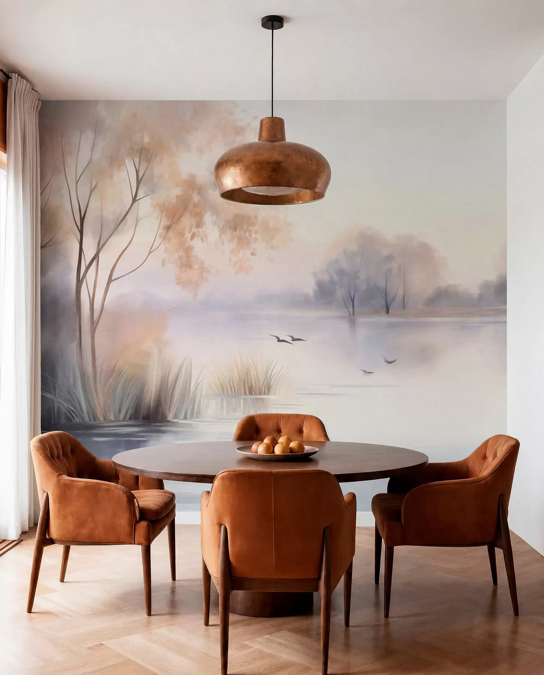 murales de pared Lago en rosa empolvado w09866