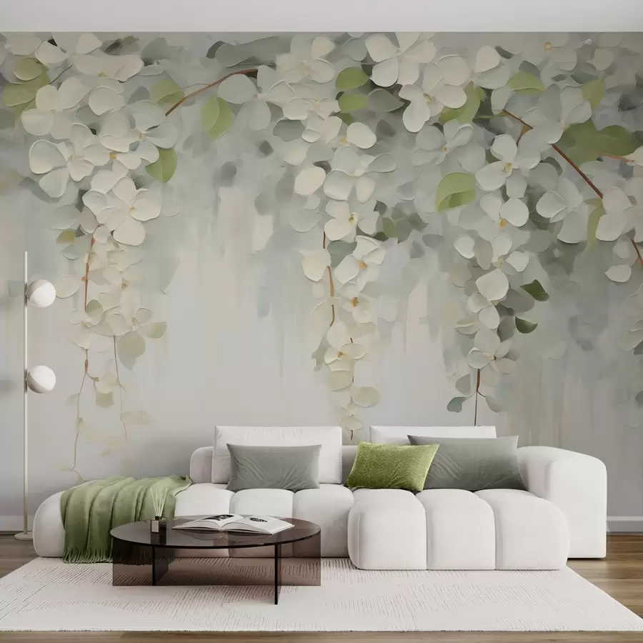murales de pared Cuadro abstracto con flores colgantes w05641