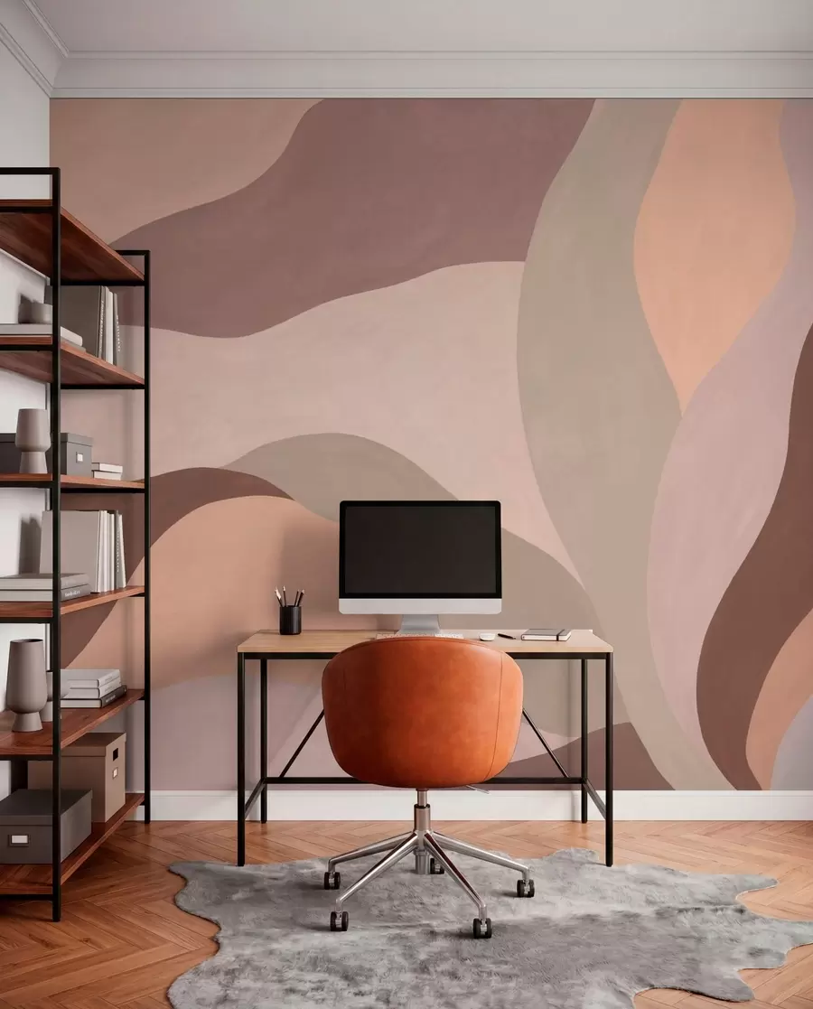 murales de pared Formas abstractas y fluidas en tonos pastel w05629
