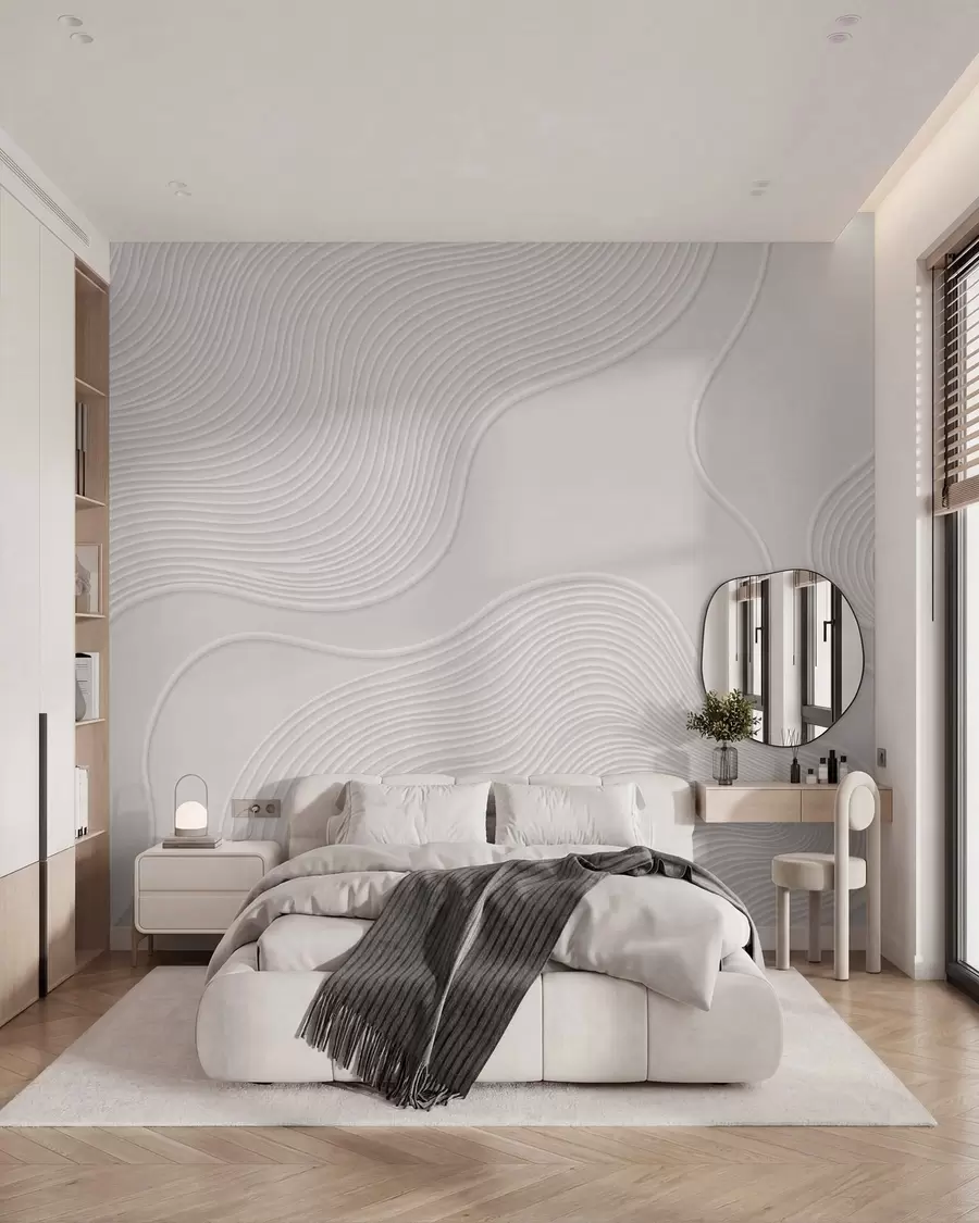 murales de pared Relieve abstracto con líneas onduladas y fluidas w05689