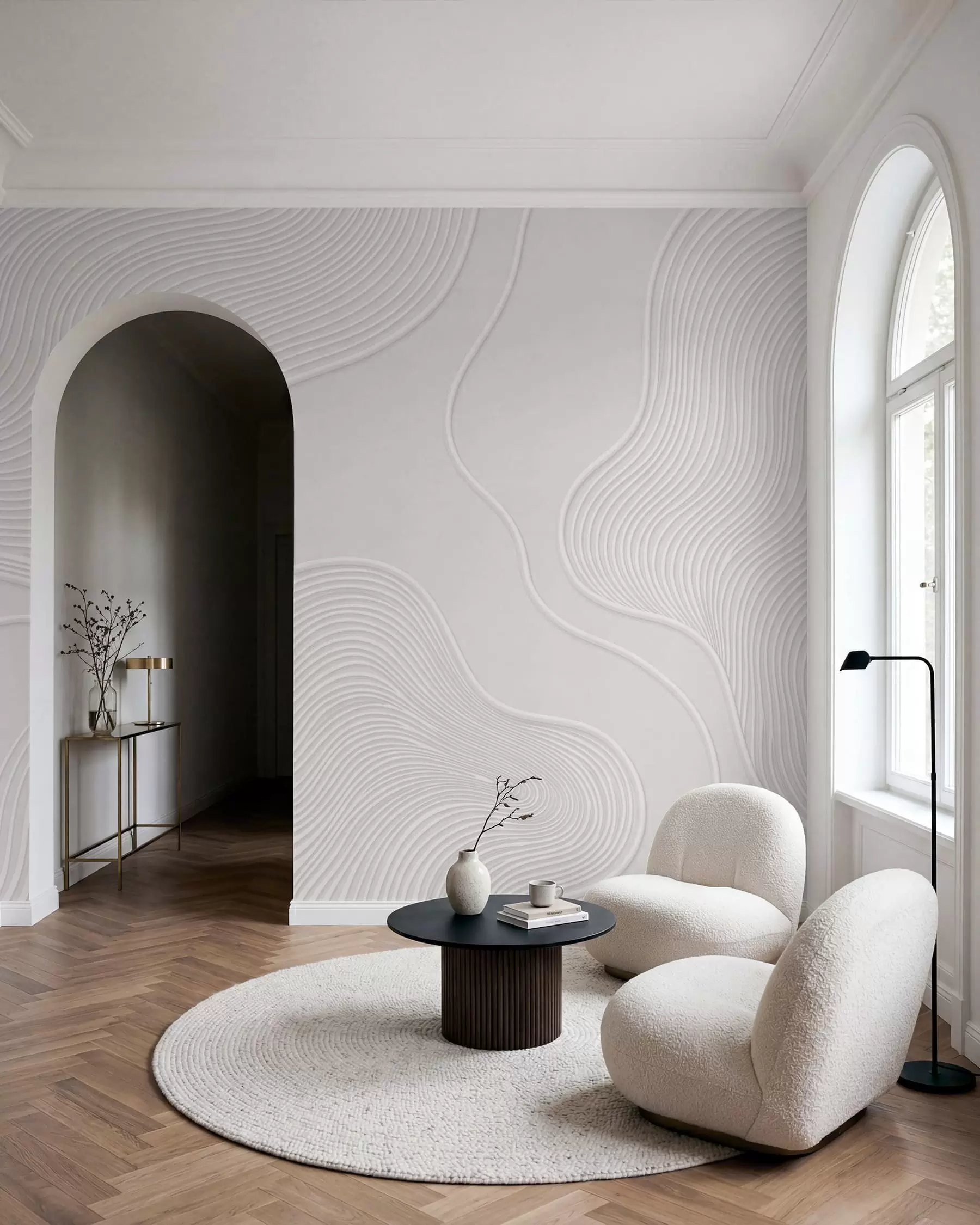 murales de pared Ondas de contorno w05689