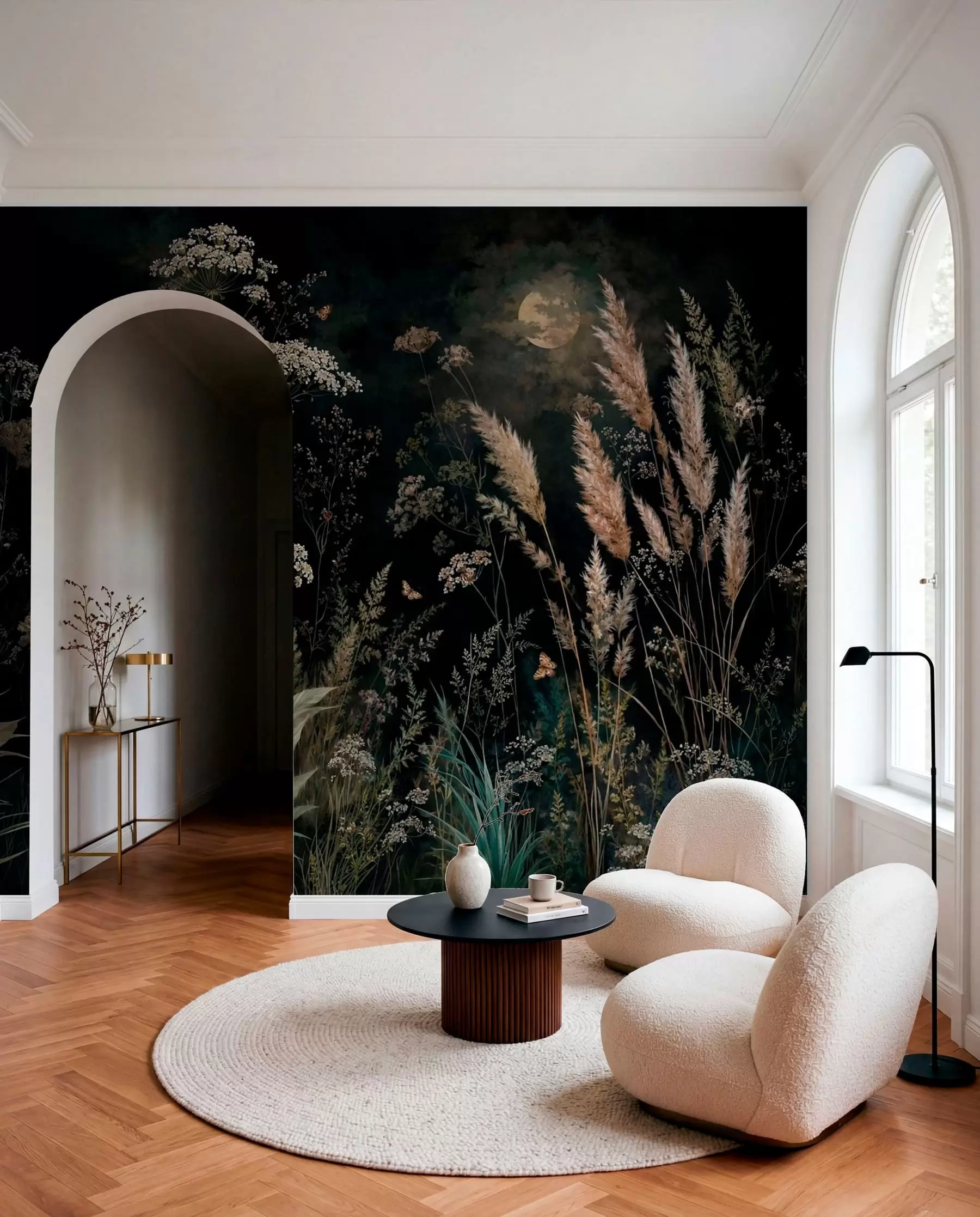 murales de pared Pradera bajo la luna w05701