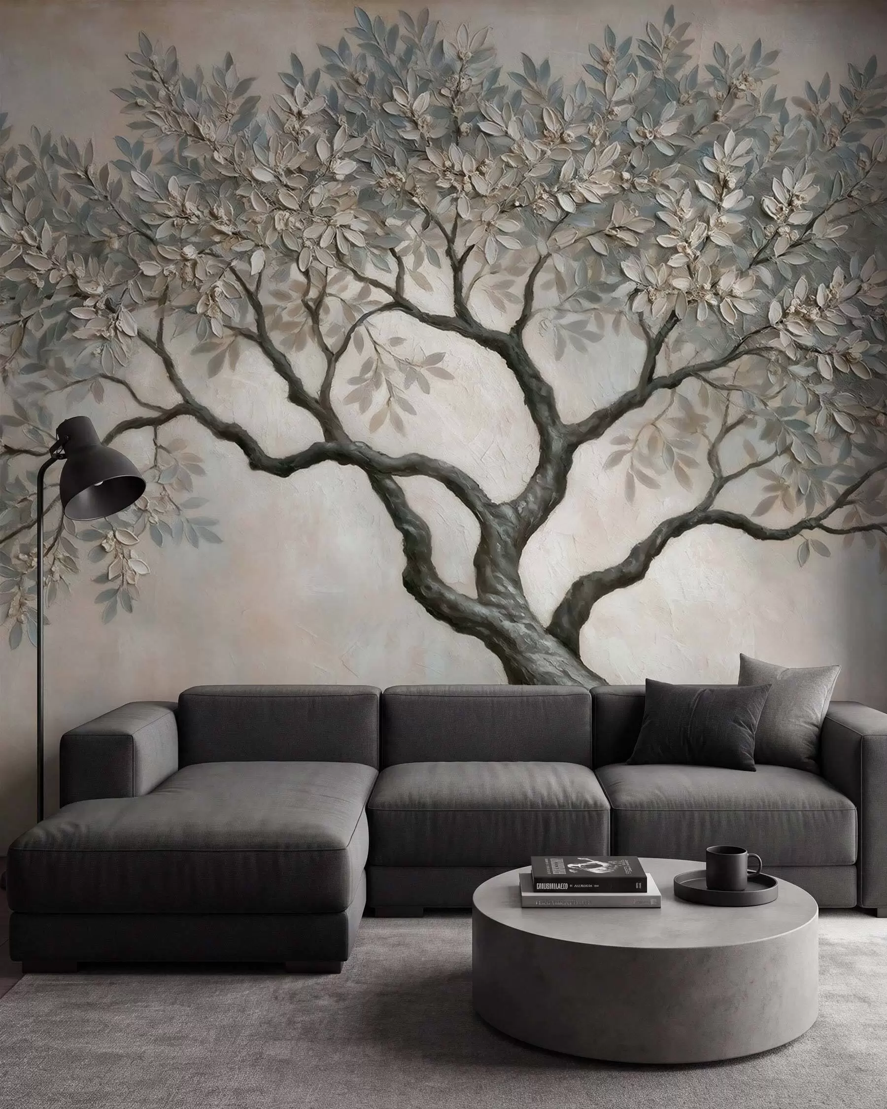 murales de pared Árbol antiguo en tonos piedra w09919