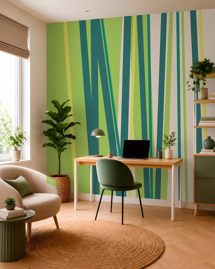 murales de pared una raya abstracta y llamativa w05749