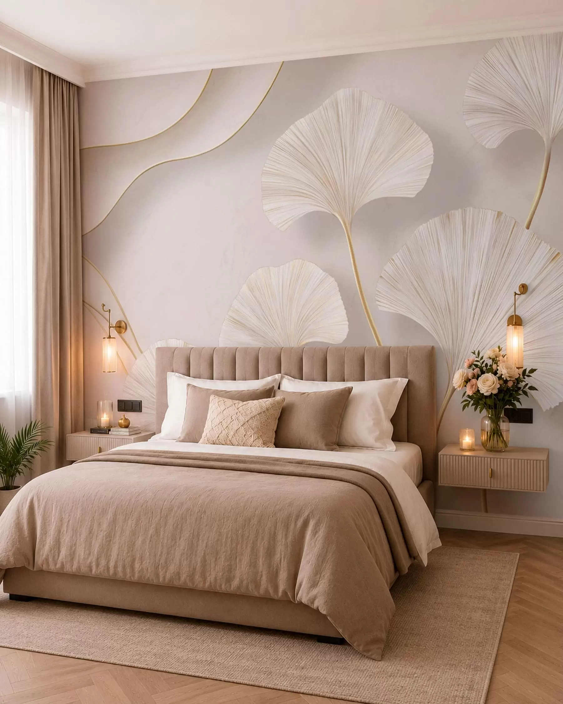 murales de pared Ginkgo marfil w05734
