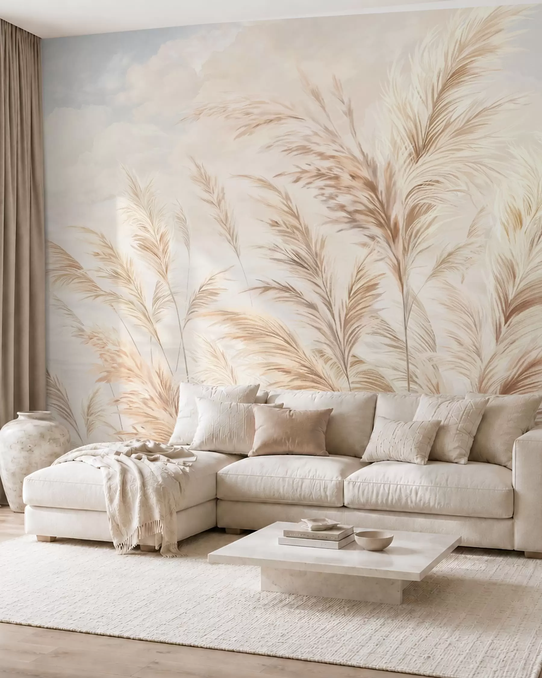 murales de pared Pradera color durazno w05735