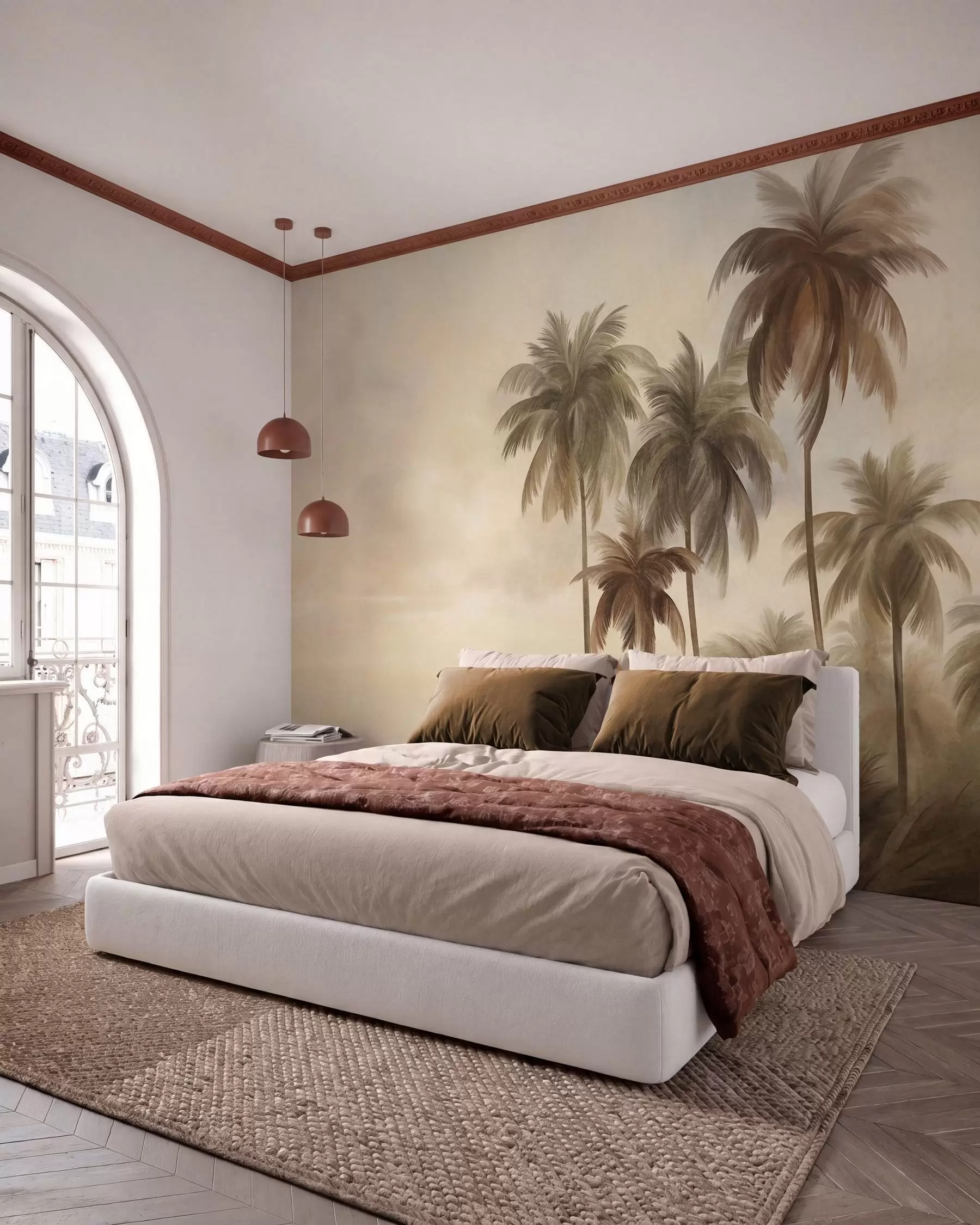 murales de pared Palmera en sepia w09938