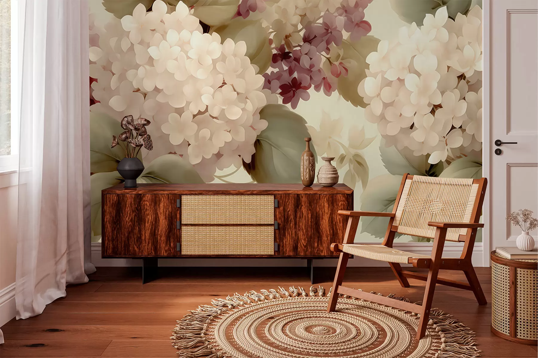 murales de pared Flores de hortensia w05436