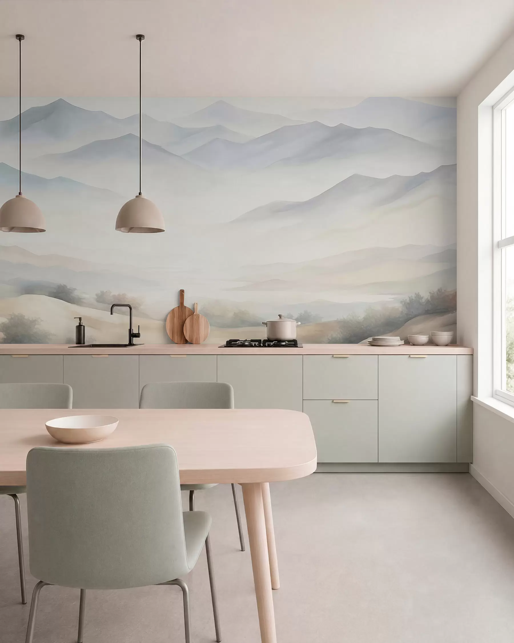 murales de pared Paisaje montañoso con relieve w05834