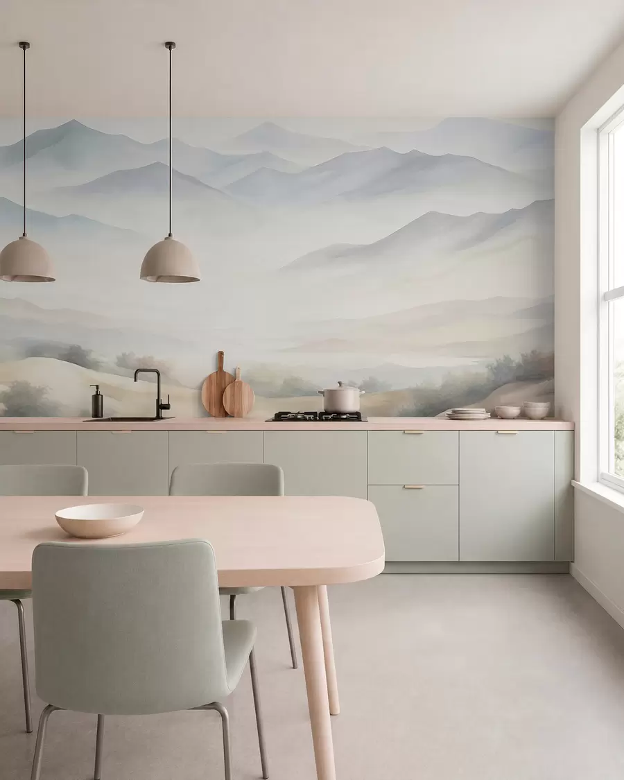 murales de pared Paisaje montañoso con relieve w05834