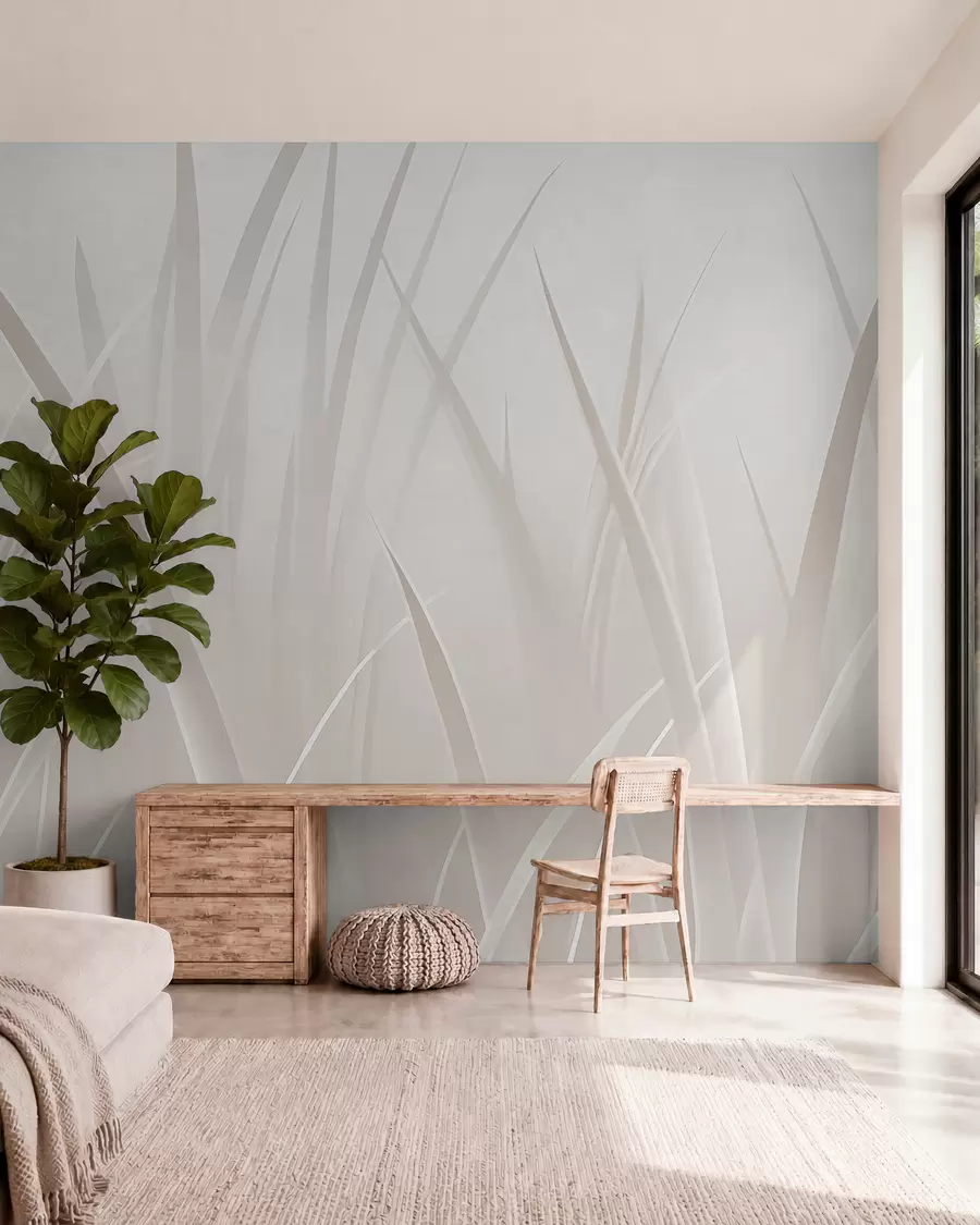 murales de pared Hierba, hojas afiladas w05836v1