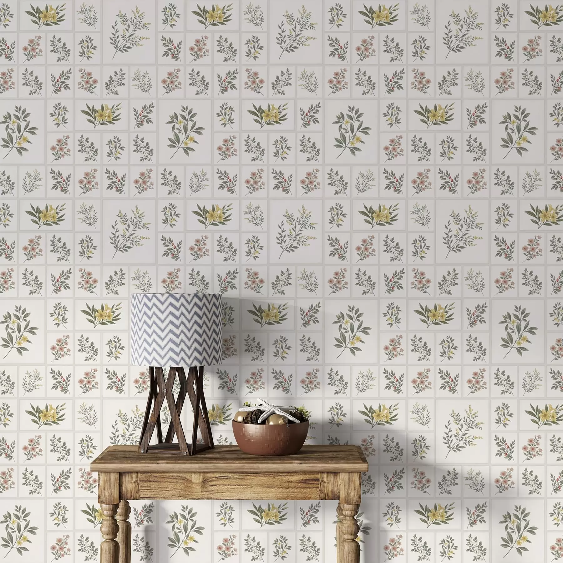 murales de pared Colección de azulejos florales a01258