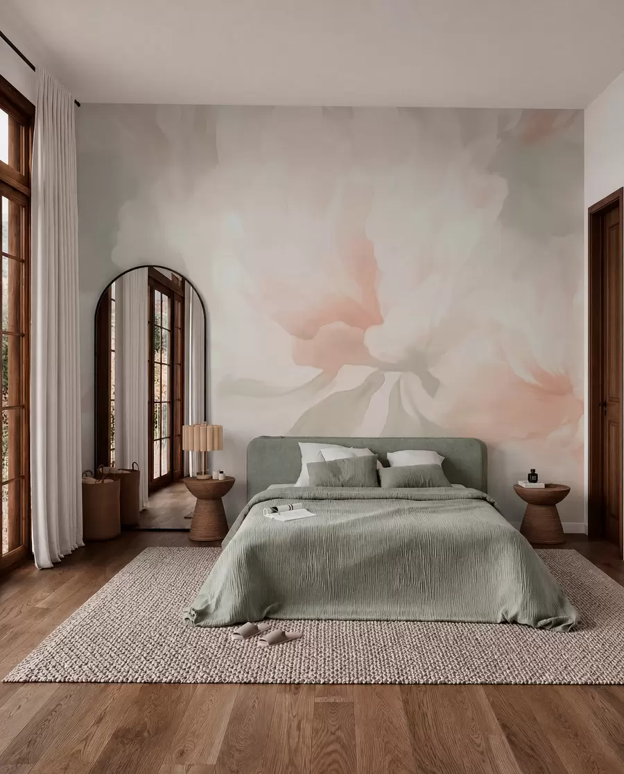 murales de pared Grandes flores de peonía w05838