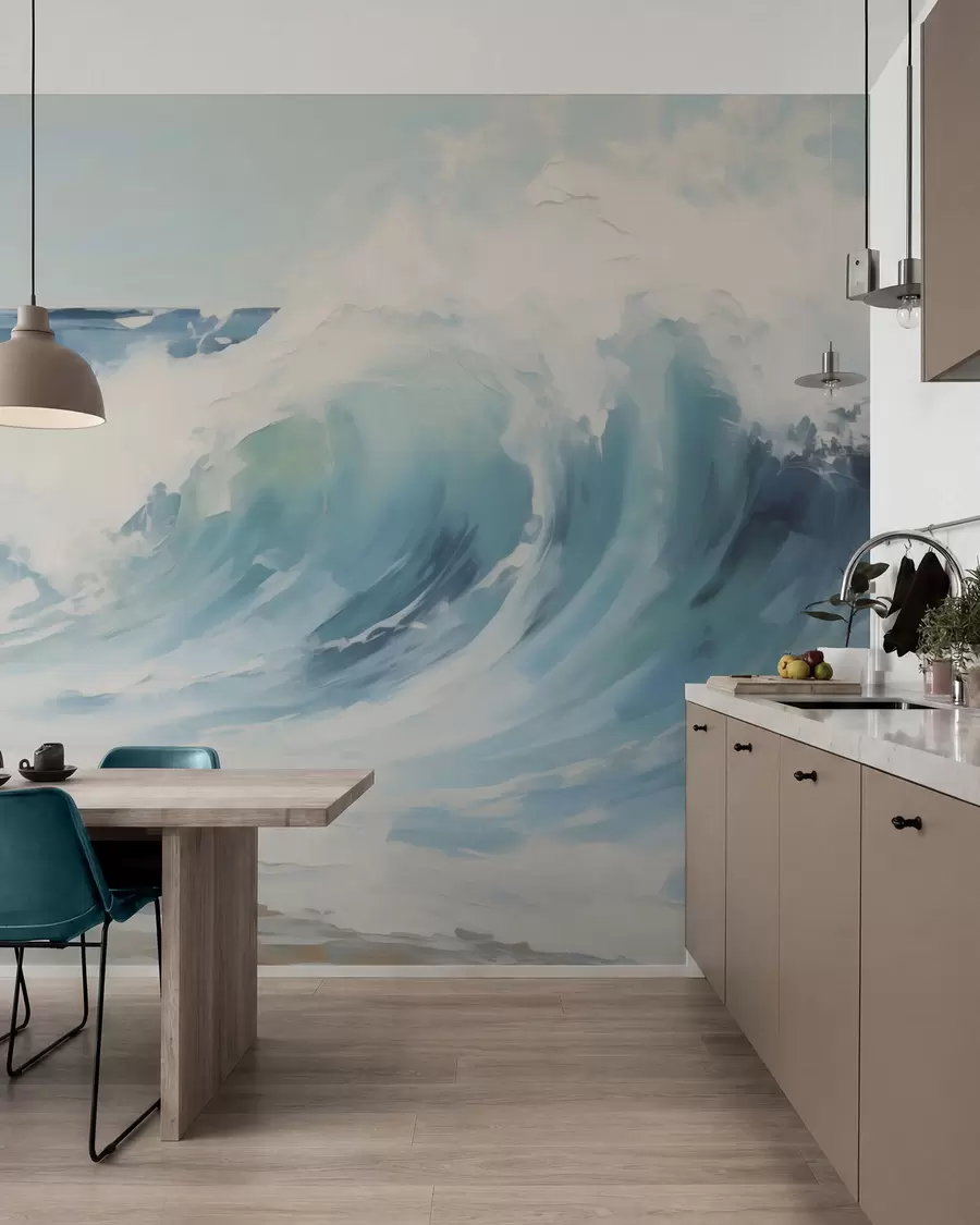 murales de pared Olas, imitación de una pintura w05899