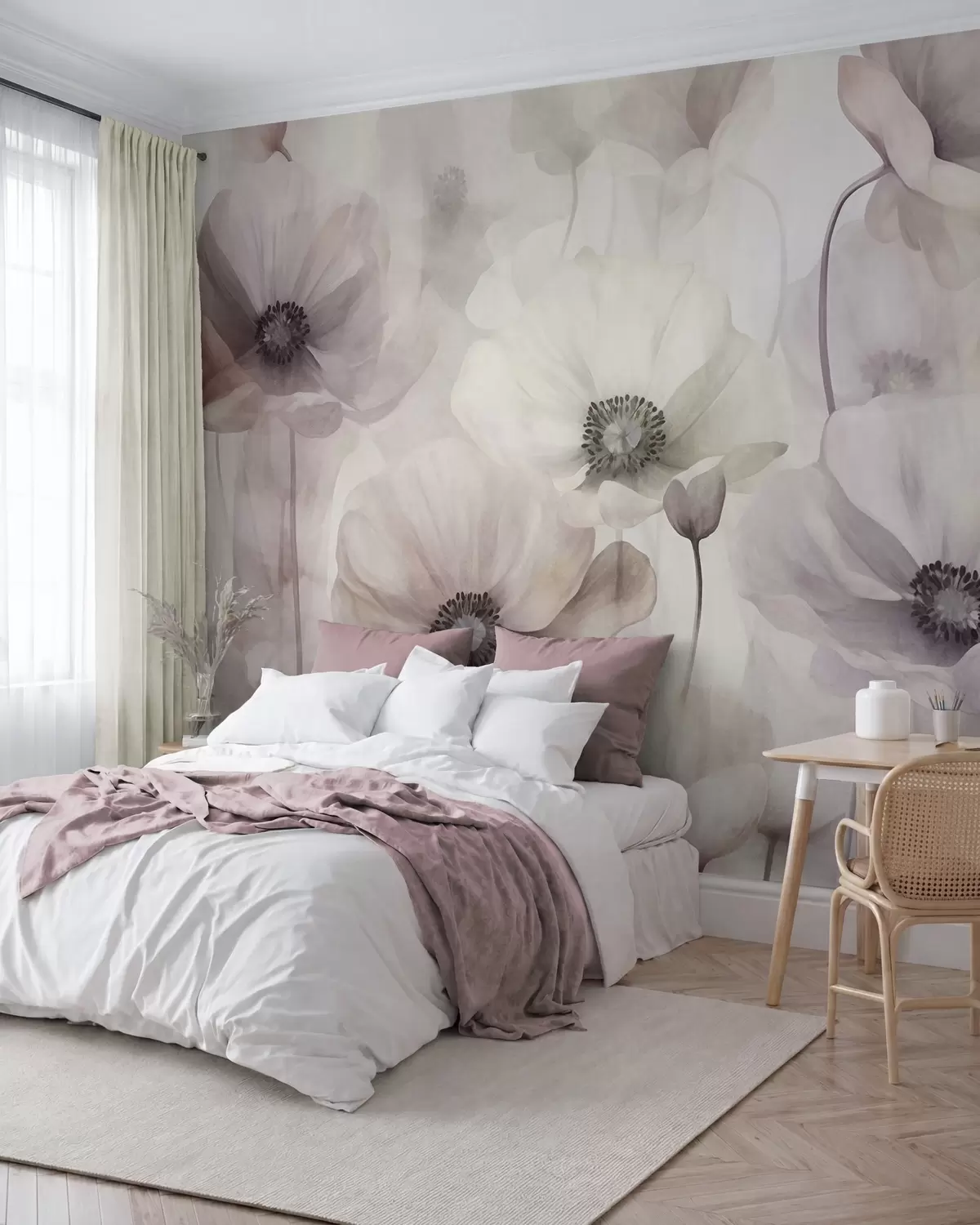 murales de pared Pétalos perlados w10029