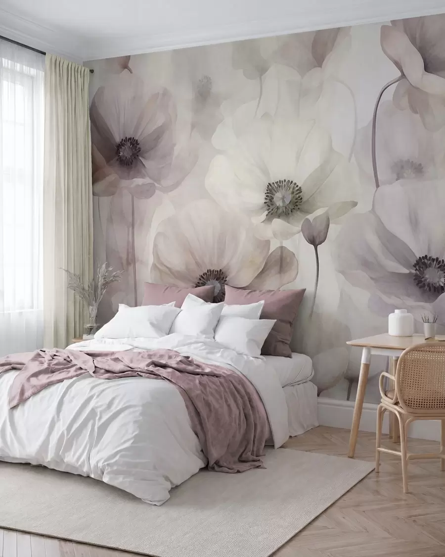murales de pared Pétalos perlados w10029