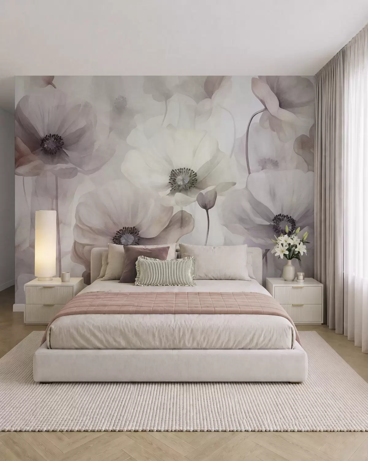 murales de pared Pétalos perlados w10029