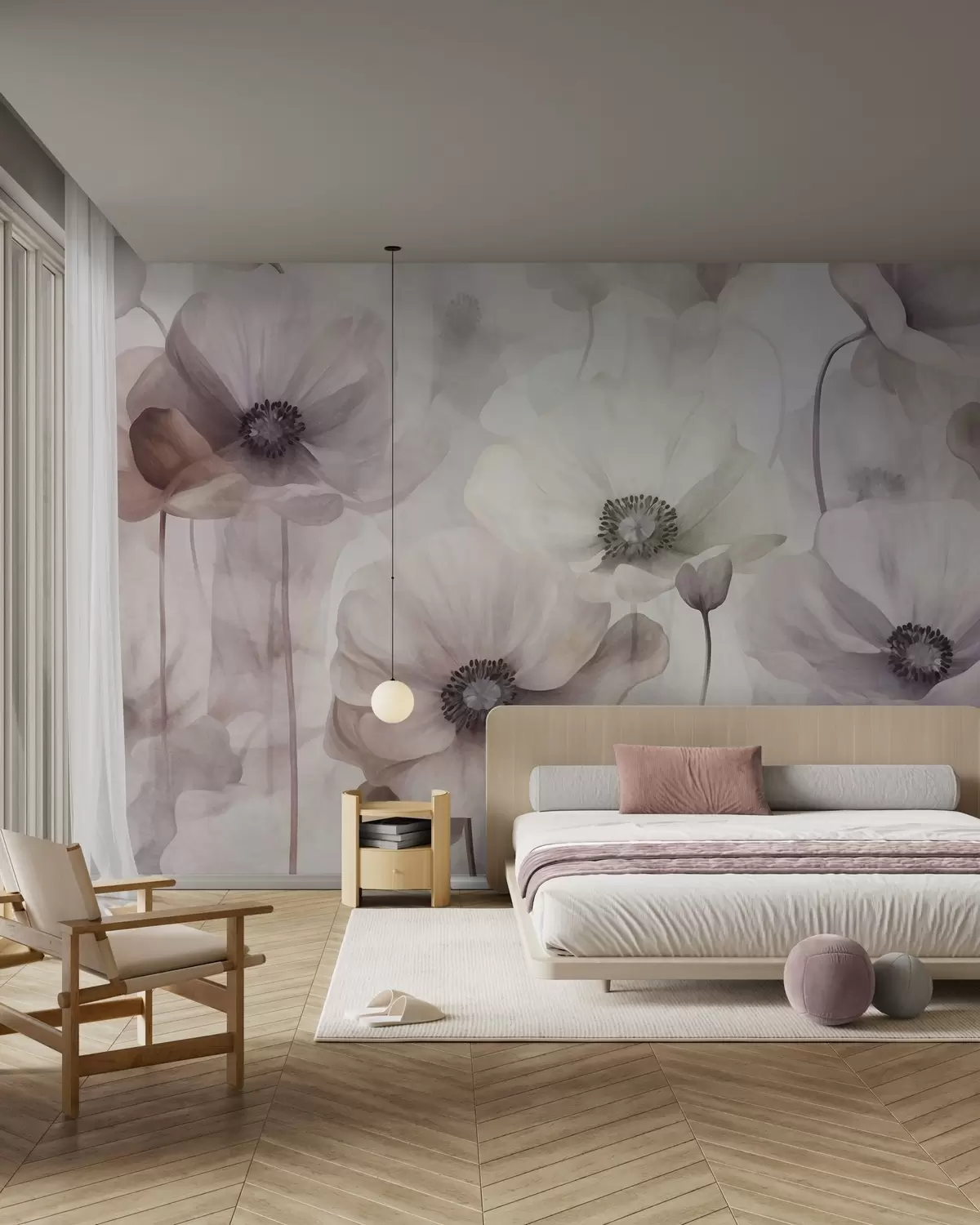 murales de pared Pétalos perlados w10029