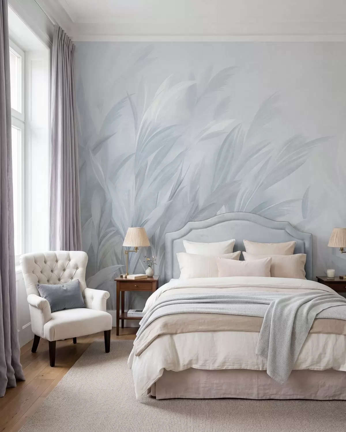 murales de pared Hierbas etéreas · Azul w10060v2