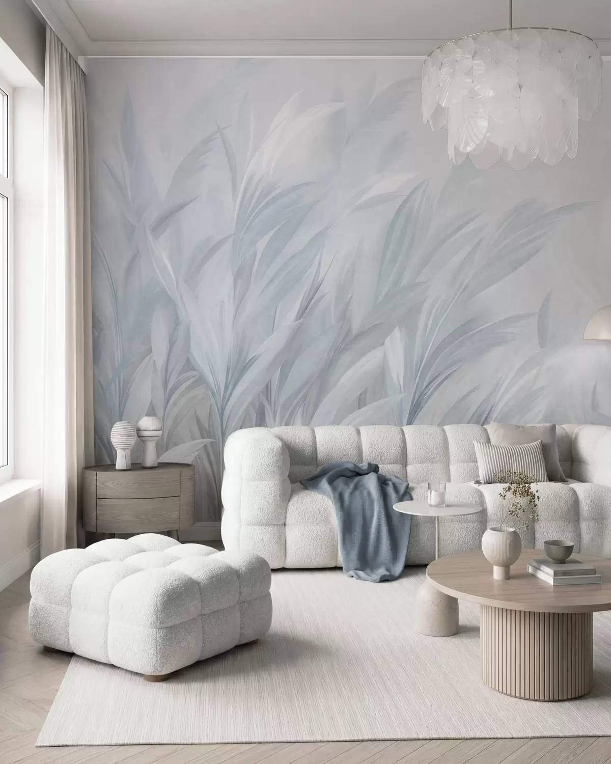 murales de pared Hierbas etéreas · Azul w10060v2