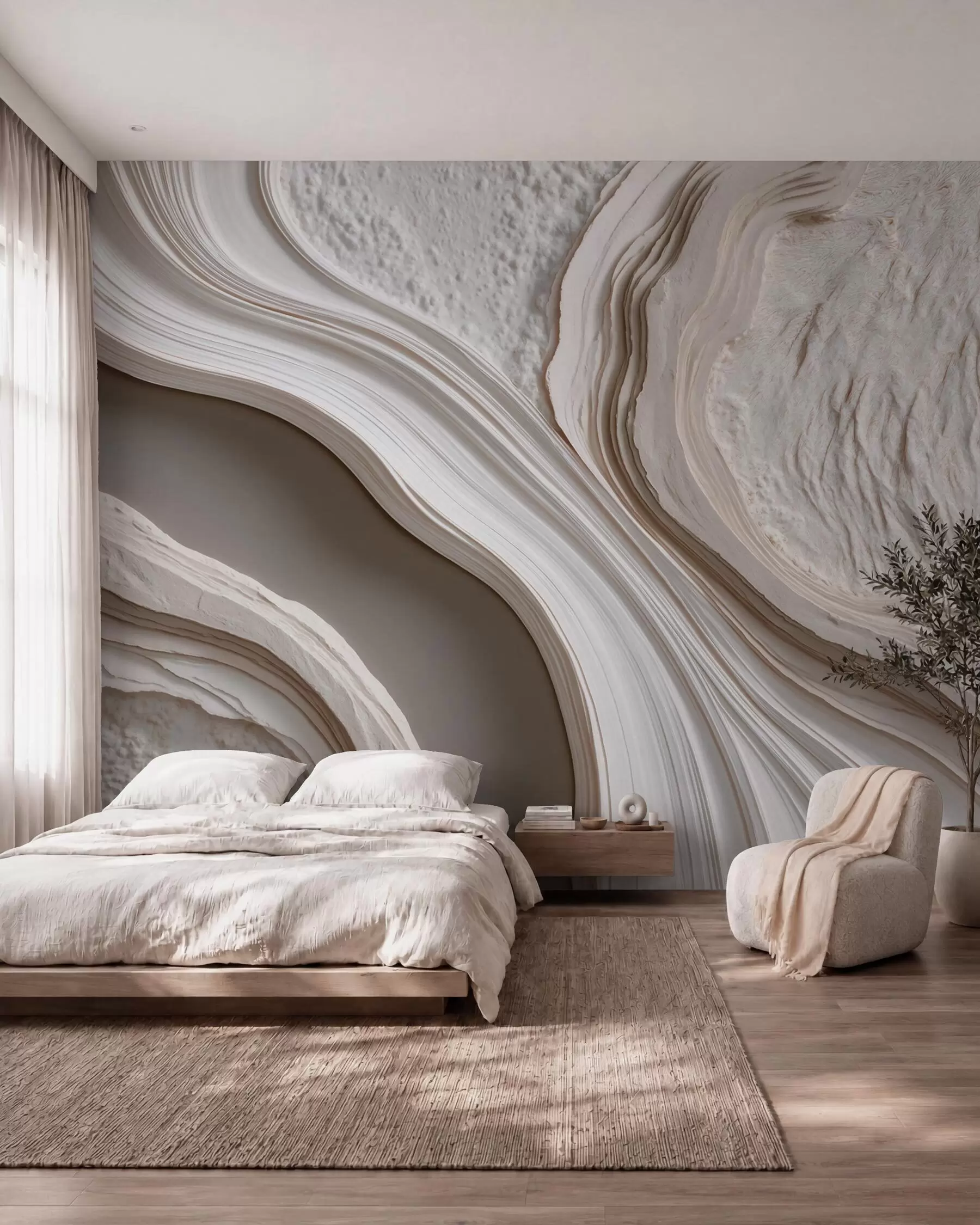 murales de pared Olas color piedra w10042