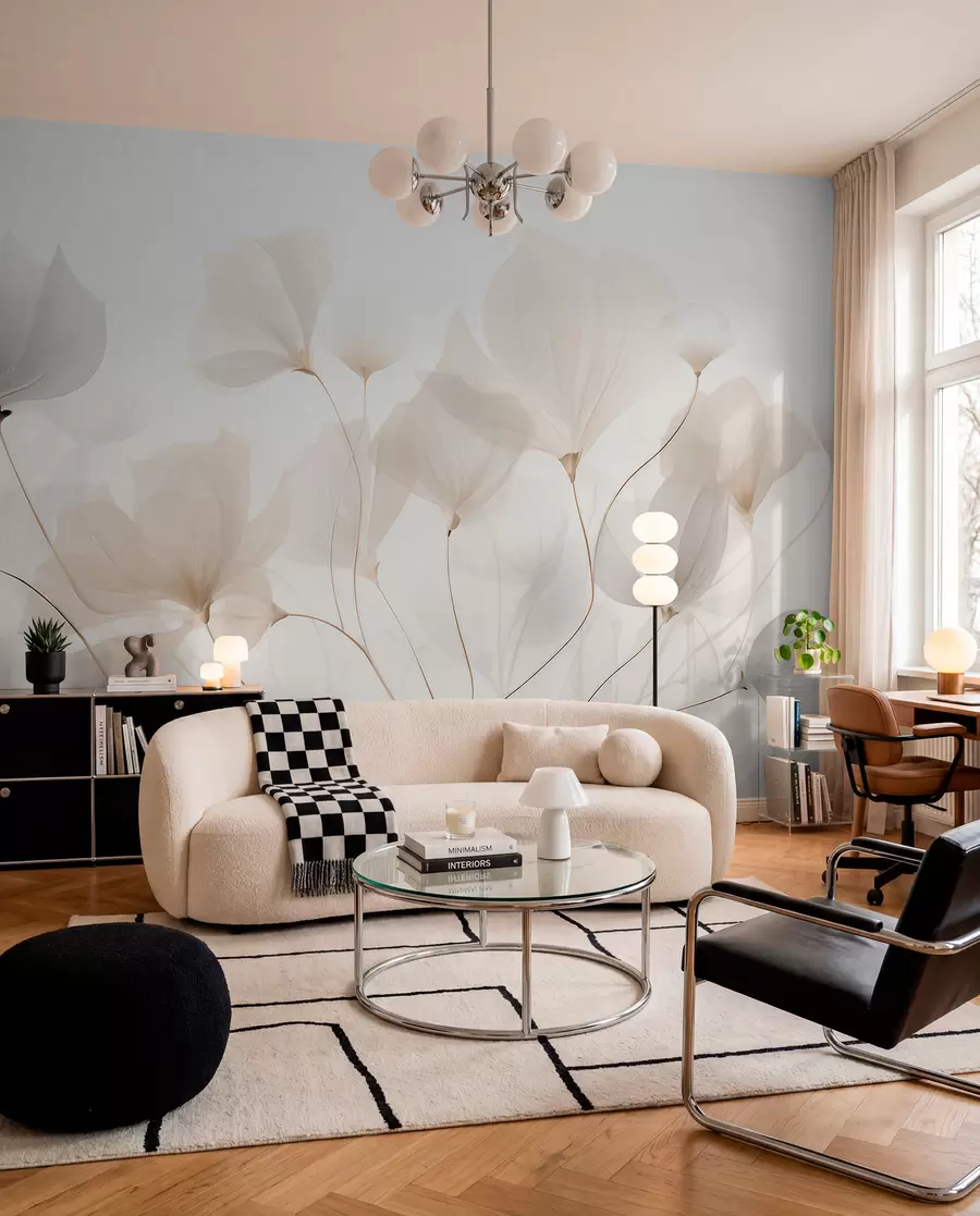murales de pared Pétalos color vainilla w05293