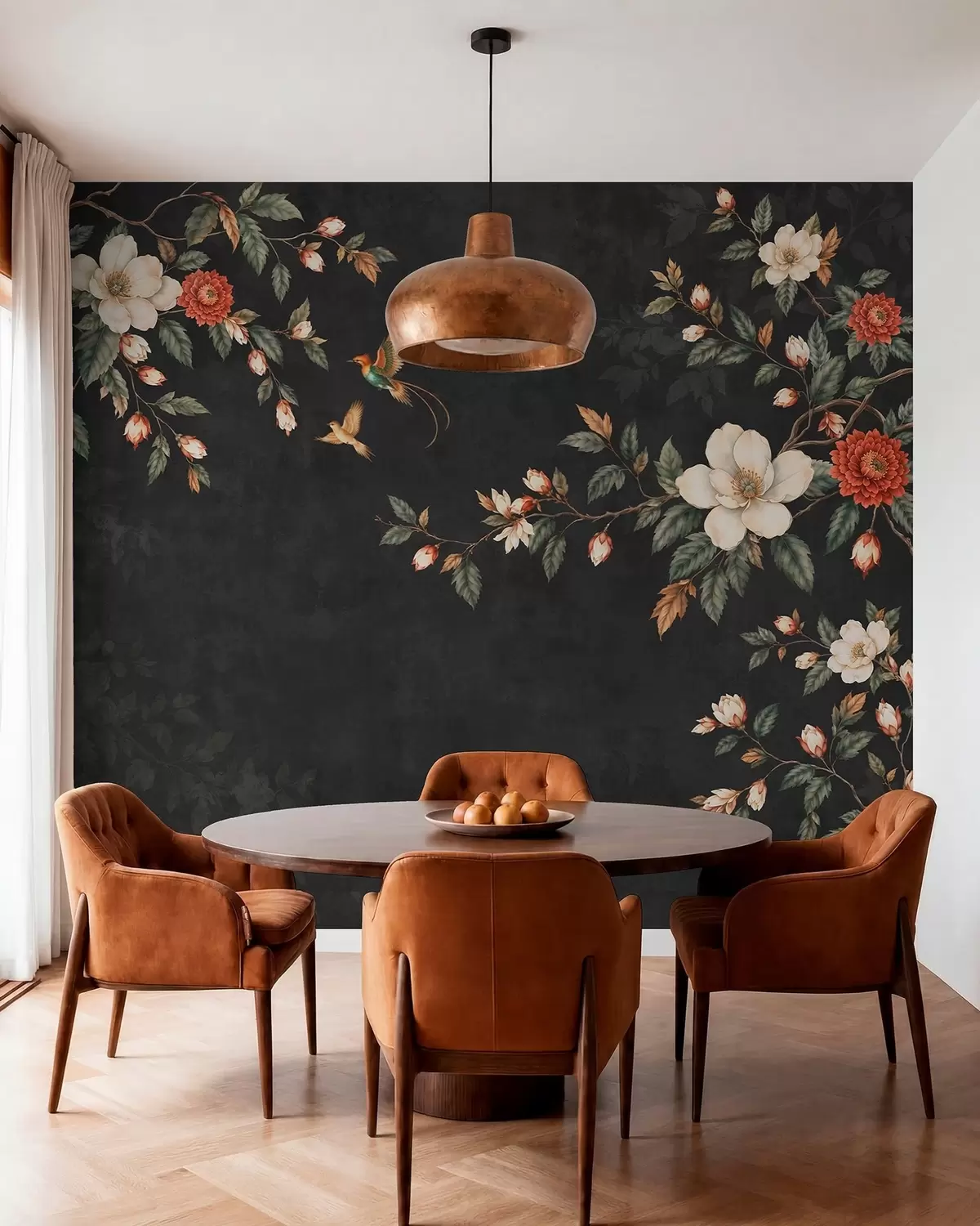 murales de pared Pájaros sobre negro w05927