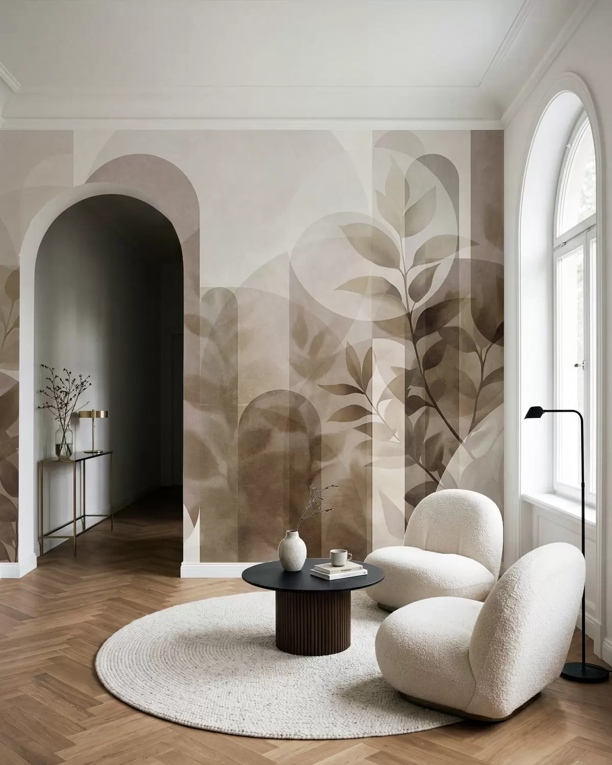 murales de pared Hojas y arcos w10088