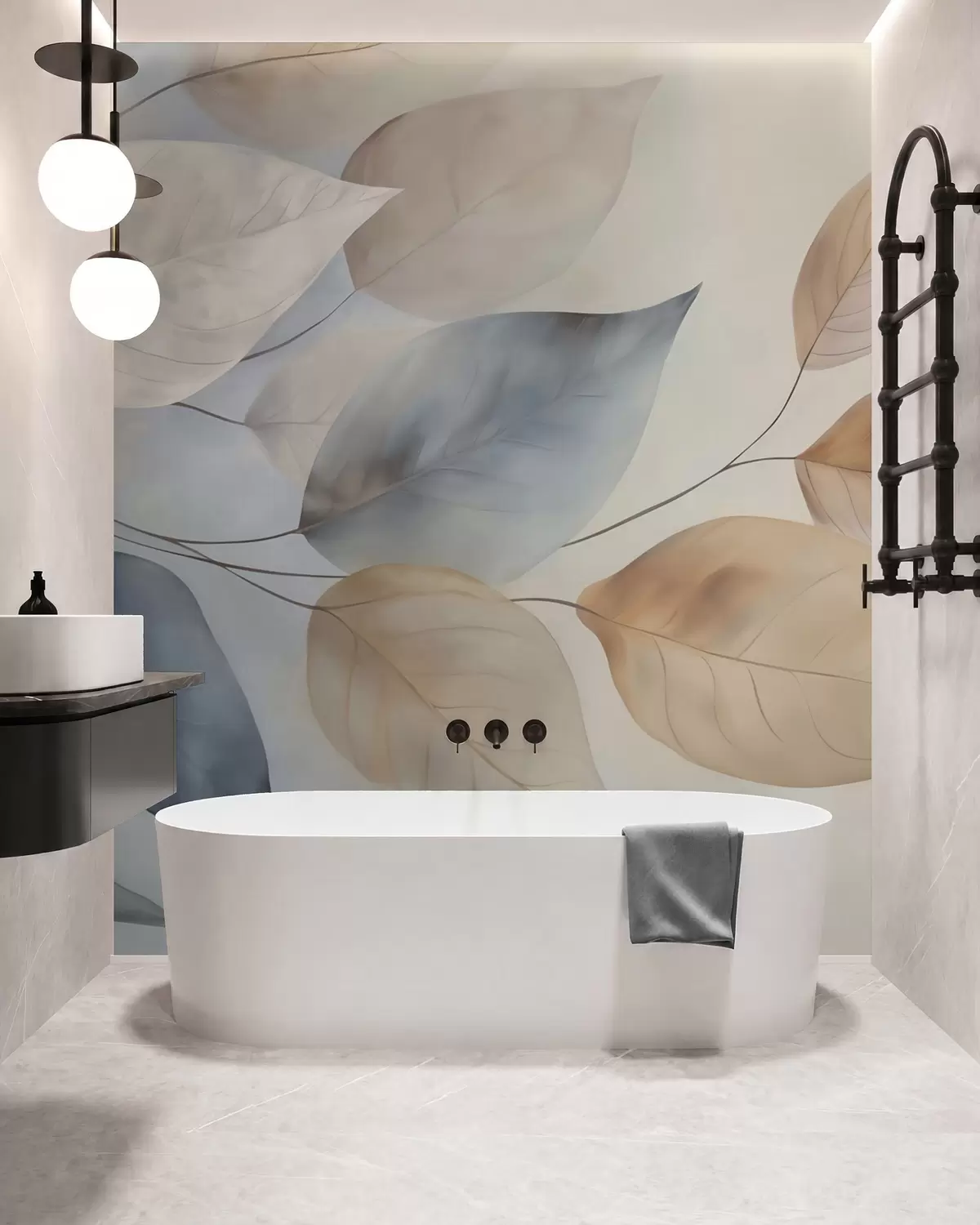 murales de pared Hojas en acuarela w05946