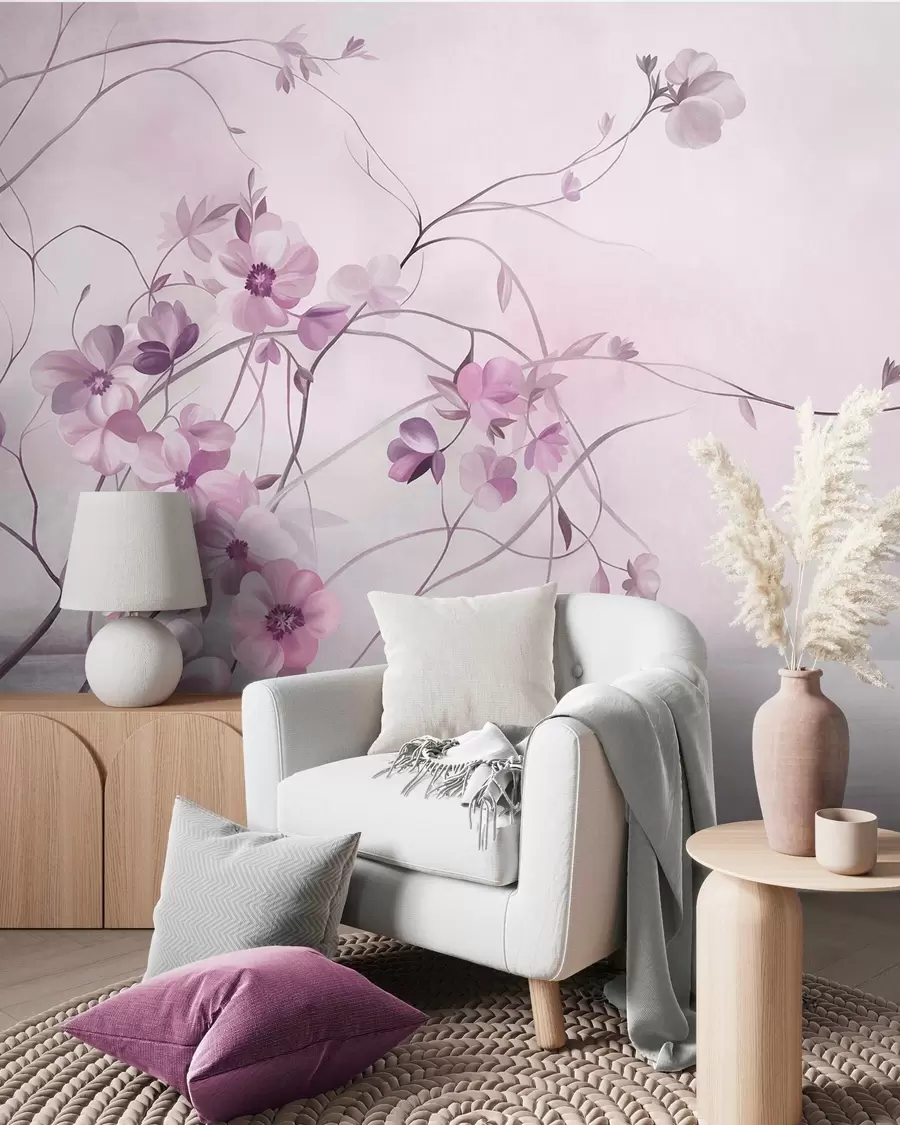 murales de pared Sueño en flor · Rosa w10083v1