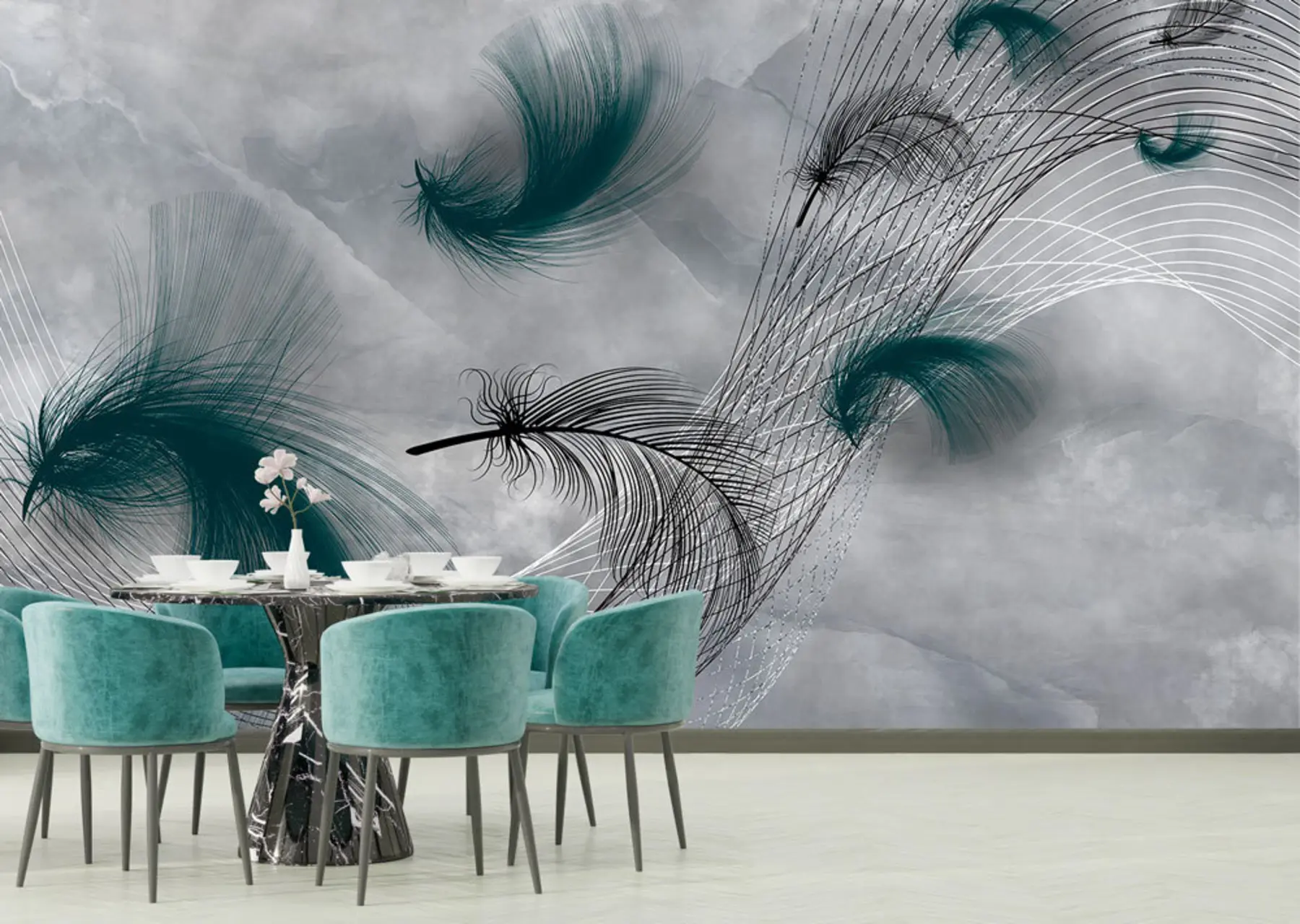 murales de pared Plumas en el viento u80391