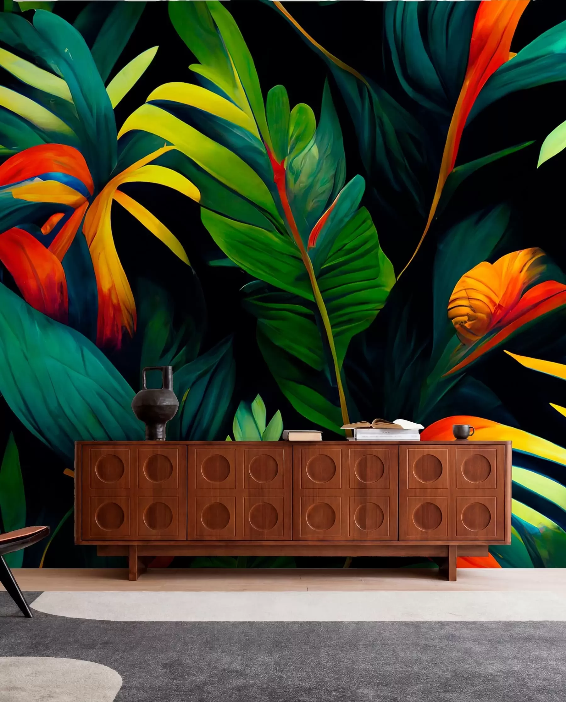 murales de pared Flores de fuego tropical u72390
